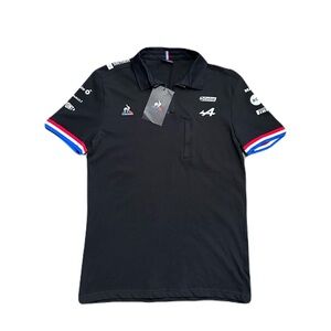 Le Coq Sportif Alpine F1 Racing A Team 2021 Black Polo Shirt Mens Size Small NEW
